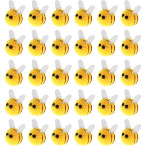 DSLSQD 30 Pack Felt Bees for Crafts, Wool Felt Bumble Bee Cute Mini Bee Decorations Ball for Jewelry Accessories DIY Crafts Bee Baby Shower Decorations Bee Party Supplies