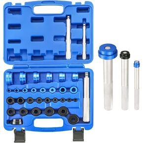 Bearing Press Kit, 33pc Bearing Race and Seal Driver Set with Metric SAE Adapters, Bushing Driver Set with 3 Knurled Handles, Seal Driver Set for Wheel Bearing Installation