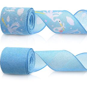 2 Rolls Baby Ribbon 10 Yards Burlap Wired Ribbon 2.5 Inch Cute Pink Ribbon for Baby Shower Diaper Cake Home Baby Girl Favors Wreaths Bows Crafts Decorations Gift Box Table Decor