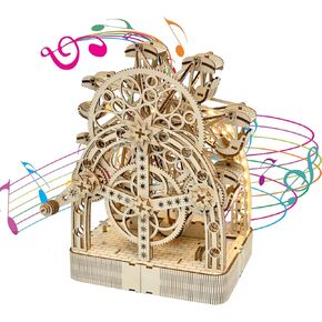 3D Wooden Halloween Haunted House Puzzles, Wood Creative Glow in The Dark Haunted House Puzzle, Assembly Model Building Kits to Build for Adults & Kids, Halloween Decor Model Kits