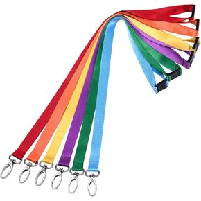 Wisdompro Breakaway Lanyards for ID Badges, 6 Pack 19 inch Neck Strap Lanyard with Safety Breakaway Buckle and Oval Clasp for Keys, Keychain, Card Holder, Name Tags - Assorted Colors