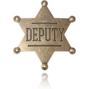 Vintage Sheriff Badge Metal Police Badge - Old Western Cowboy Cop Star Badge Gifts - West Style Costume Cosplay Prop Accessories