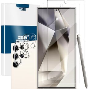 YEYEBF Galaxy A53 5G زجاج مقسى ممتاز + واقيات عدسة الكاميرا، [2 + 2 حزمة] [مضاد للخدش] [زجاج ثلاثي الأبعاد] [صديق للحافظة] واقي شاشة