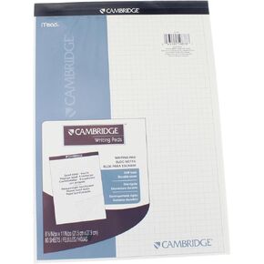 Stiff Back Planning Pad, Quad Rule, 80 Sheets, 8-1/2 -3/4, White [Set of 2]