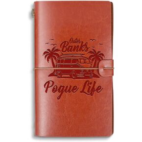 Outer Banks Pogue Life Leather Journal Notebook TV Show Gift Vintage Pogue Life Gift A6 Refillable Travel Writing Diary Notebook (Outer Banks Pogue LifeA6)