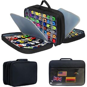 96 Toy Cars Storage Case Compatible with Toy Cars,Hot Wheels Carrying Case,Matchbox Cars Storage Case,Carrying Case for Hot Wheels Cars/Matchbox Cars/Mini Toys/Small Dolls(Bag Only)(Black 96)