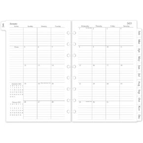 2025 Monthly Planner Refill, Planner Inserts for 8-Disc Discbound, 12 Monthly Calendars with Monthly Tabs, 5.5"x8.5"