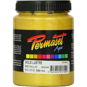 Aqua Standard 300ml Gold Lustre - Screen Printing Ink for Fabric - Ideal Screen Printing Kit for Home Office, Starter Kit, Fabric Paint, Screen Printer and Other Fabric Ink