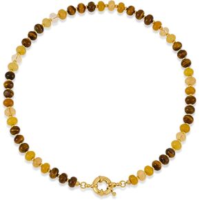 LILIE&WHITE Beaded Necklaces For Women Colorful Beaded Necklace Boho Necklaces Rainbow Stone Necklace Fashion Gemstone Necklace Jewelry
