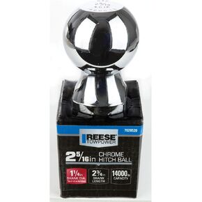 Reese 7028520 Trailer Hitch Ball, 2-5/16 in. Diameter, 14,000 lbs. Capacity, 1-1/4 in. Shank Dia, 2-3/4 in. Shank Length, Chrome