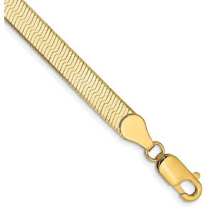 IceCarats 14K Solid Yellow Gold 5mm Herringbone Chain Bracelet