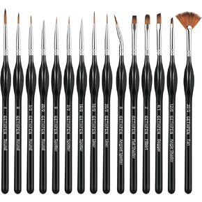 Detail Paint Brushes Set,15pcs Miniature Paint Brushes for Fine Detailing, Art Painting, Micro Detail Paint Brush for Acrylics,Oils, Watercolors,Paint by Number,Models,Face, Nail,Craft,Figurine,40k