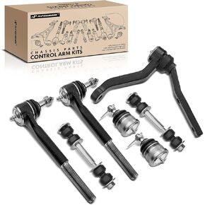 A-Premium Set of 7, Front Lower Ball Joint, Outer Tie Rod End, Idler Arm, Rear Sway Bar Link, Compatible with Chevrolet Camaro 1982-1992, Pontiac Firebird 1982-1992
