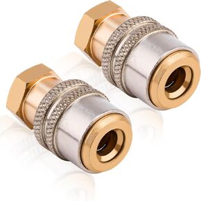 2pcs Lock on Air Chuck, 1/4 FNPT Locking Tire Inflator Chuck Anti Leakage Tire Air Chuck Heavy Duty Closed Flow Brass Tire Chuck Tire Inflator Connector for Air Compressor