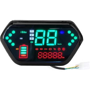 Motorcycle Speedometer Mph,Ebike Electric Speedometer Motorcycle Odometer LCD,Motorcycle Speedometer,48V/60V Speedometer Odometer Tachometer Digital LCD Display Universal for Electric Motorcycle