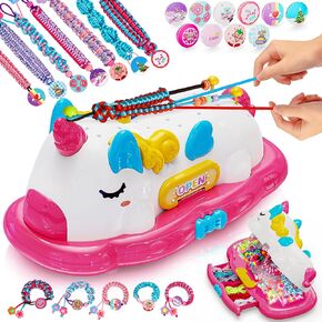Flooyes Unicorn Friendship Bracelet Making Kit for Girls Toys for 5 6 7 8 9 10 Year Old Girls Birthday Gifts, DIY Jewelry String Maker Supplies with Double Storage, Arts and Crafts for Kids Ages 8-12