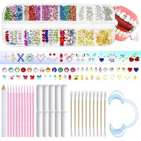 WATRZ 690 pcs Teeth Gem Kit,Tooth Gems Kit for Teeth DIY Crystals Teeth Diamonds Jewel Kit for Girls Y2K Fashionable for Women Harmless (Colorful)