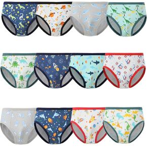 Boys Briefs Toddler Underwear Cotton Dinosaur M-XXL,12 Packs
