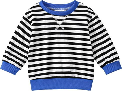 Toddler Girl Sweatshirt Long Sleeve Striped Pullover Top Fall Winter Outfits 1-5T in Saudi Arabia