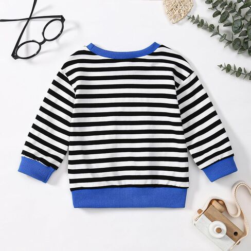 Toddler Girl Sweatshirt Long Sleeve Striped Pullover Top Fall Winter Outfits 1-5T in Saudi Arabia