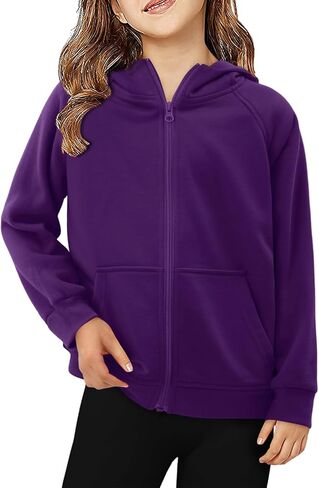 Yoklass Girls Zip Up Hoodie Sweatshirts Casual Long Sleeve Lightweight Jacket with Pocket in Saudi Arabia