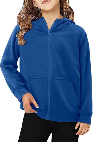 Yoklass Girls Zip Up Hoodie Sweatshirts Casual Long Sleeve Lightweight Jacket with Pocket in Saudi Arabia