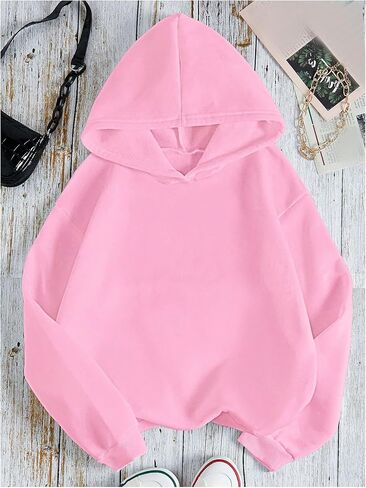 Floerns Girl's Letter Graphic Hoodie Oversized Long Sleeve Hooded Sweatshirts in Saudi Arabia