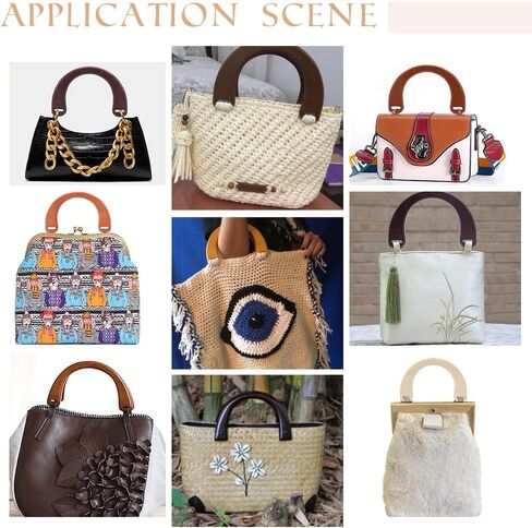 PH PandaHall 6 Packs U-Shaped Bags Handles 3 Colors Wooden Purse Handles Bag Handles Decorative Handbag Handle Replacement for Handmade Crochet Totes Clutch Bag Purse Handles in Kuwait