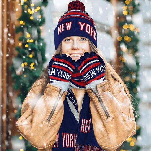Vintage Classic Skull Cap Beanie Hat Cuffed Winter Hat Knit Comes with Warm Gloves Scarf Gifts for Men Women Fans in Saudi Arabia