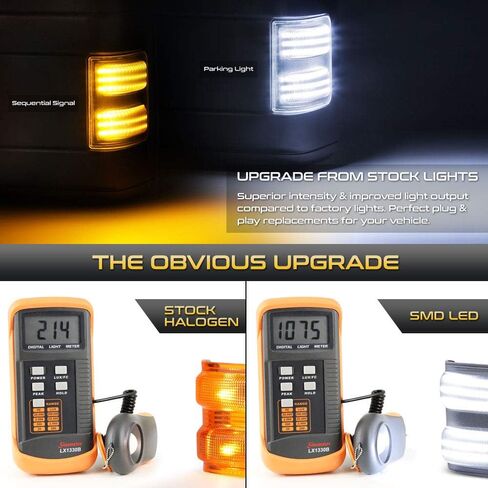 [Switchback White + Amber Sequential Turn Signal LED Strip] For 2008-2016 Ford F250 F350 F450 F550 Super Duty Black LED Towing Mirror Light, Driver & Passenger Side in Saudi Arabia