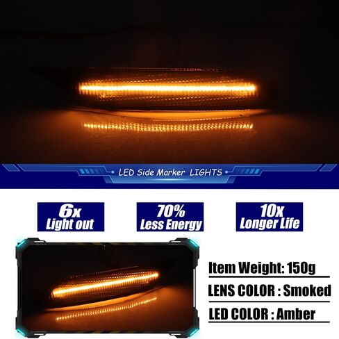 For 2004 2005 2006 2007 2008 Mazda RX-8 RX8 Front Bumper Side Marker lights Smoked Lens Amber LED F151-51-120E, F151-51-130E in Kuwait