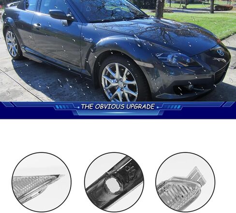 ل 2004 2005 2006 2007 2008 مازدا RX-8 RX8 المصد الأمامي مصابيح العلامات الجانبية المدخن عدسة العنبر LED F151-51-120E ، F151-51-130E in Kuwait