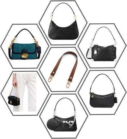 حقيبة كتف بحزام بديل من الجلد المحبب بالكامل، عرض حزام اليد 0.7 بوصة، الطول 25.59 بوصة (65 سم) in Kuwait