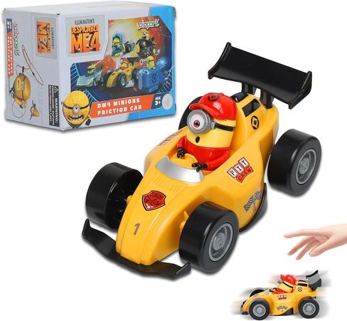 YOLOPARK Minions Despicable Me 4 Toys, Minion Stuart Racer Toy Cars Gifts for Toddler Boys and Girls Age 3 4 5 6 7 8 Year 0ld, Friction Powered Cars Pull Back Minions Action Figure Party Favors in Saudi Arabia