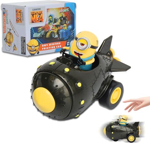 YOLOPARK Minions Despicable Me 4 Toys, Minion Stuart Racer Toy Cars Gifts for Toddler Boys and Girls Age 3 4 5 6 7 8 Year 0ld, Friction Powered Cars Pull Back Minions Action Figure Party Favors in Saudi Arabia