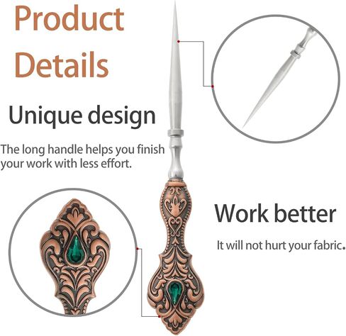Vintage Embroidery Awl, Sewing Awl European Handle Scratch Awl for Leather Punch Stitching DIY Craft (Silver) in Saudi Arabia