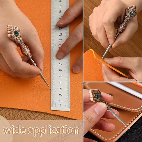 Vintage Embroidery Awl, Sewing Awl European Handle Scratch Awl for Leather Punch Stitching DIY Craft (Silver) in Saudi Arabia