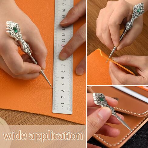 Vintage Embroidery Awl, Sewing Awl European Handle Scratch Awl for Leather Punch Stitching DIY Craft (Silver) in Saudi Arabia