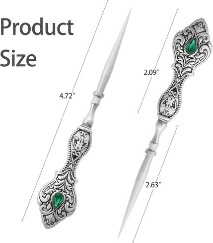 Vintage Embroidery Awl, Sewing Awl European Handle Scratch Awl for Leather Punch Stitching DIY Craft (Silver) in Saudi Arabia