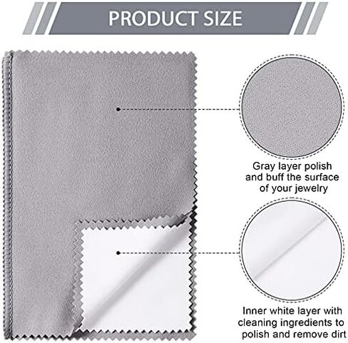 6 Pcs Silver Jewelry Polishing Cloths 6 x 8 inches Jewelry Cleaning Cloth Sterling Polish Cloths for Jewelry in Kuwait