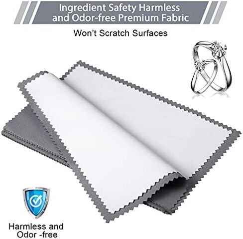 6 Pcs Silver Jewelry Polishing Cloths 6 x 8 inches Jewelry Cleaning Cloth Sterling Polish Cloths for Jewelry in Kuwait