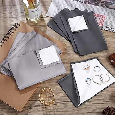 6 Pcs Silver Jewelry Polishing Cloths 6 x 8 inches Jewelry Cleaning Cloth Sterling Polish Cloths for Jewelry in Kuwait