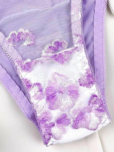Women's Floral Underwire Lingeries Exotic Set Sheer Mesh Embroidered Lingerie Set in Saudi Arabia