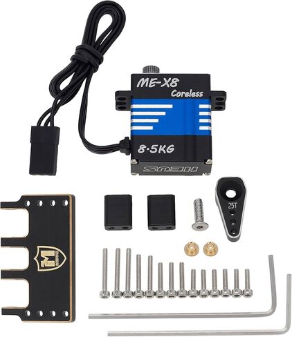 MEUS RACING SCX24 مايكرو سيرفو مع حامل مؤازر نحاسي + ذراع مؤازر لمحور SCX24 C10 JLU Bronco 1/24 RC قطع غيار السيارات الزاحفة in Saudi Arabia