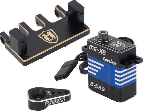 MEUS RACING SCX24 مايكرو سيرفو مع حامل مؤازر نحاسي + ذراع مؤازر لمحور SCX24 C10 JLU Bronco 1/24 RC قطع غيار السيارات الزاحفة in Saudi Arabia