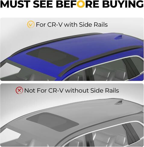 BougeRV قضبان متقاطعة لسقف السقف متوافقة مع Honda CR-V وCRV Hybrid 2023 2024 2025 مع قضبان جانبية، رف أمتعة من الألومنيوم عالي التحمل للسيارة مضاد للصدأ لحامل البضائع ودراجة كاياك للتزلج in Kuwait