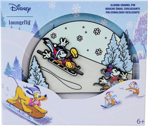 Loungefly Disney Mickey and Friends Winter Wonderland Sliding 3" Collector Box Pin in Saudi Arabia