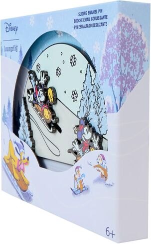 Loungefly Disney Mickey and Friends Winter Wonderland Sliding 3" Collector Box Pin in Saudi Arabia