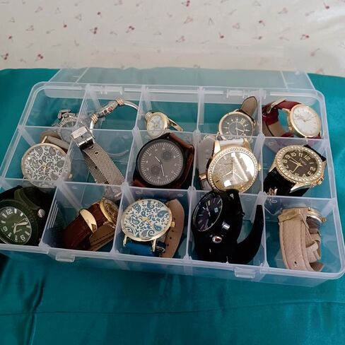 صندوق منظم بلاستيكي كبير مكون من 24 شبكة وفواصل قابلة للتعديل، صندوق تخزين شفاف للمجوهرات والحرف اليدوية الفنية وأدوات الصيد والخرز والأجزاء الصغيرة in Kuwait