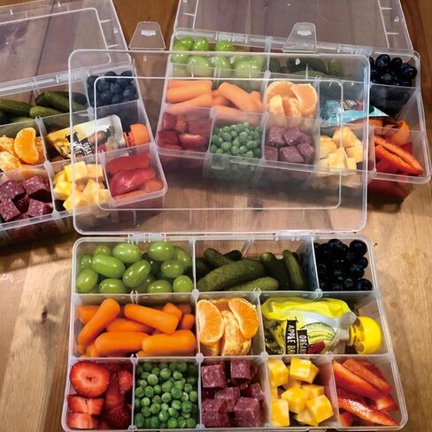 صندوق منظم بلاستيكي كبير مكون من 24 شبكة وفواصل قابلة للتعديل، صندوق تخزين شفاف للمجوهرات والحرف اليدوية الفنية وأدوات الصيد والخرز والأجزاء الصغيرة in Kuwait